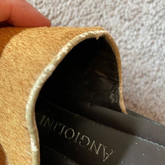 Vintage Y2K square toe animal hair mule sandal - Picture 7 of 7